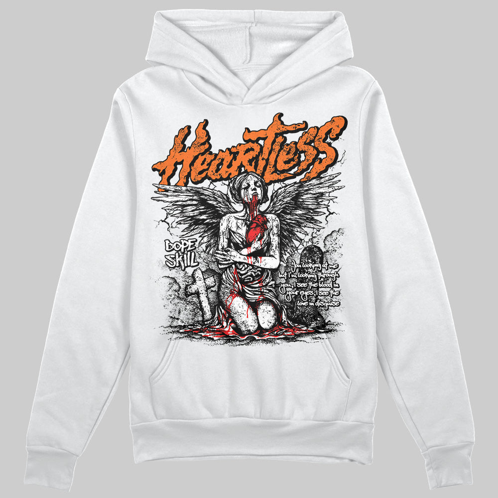 Orange Black White DopeSkill Hoodie Sweatshirt Heartless Graphic