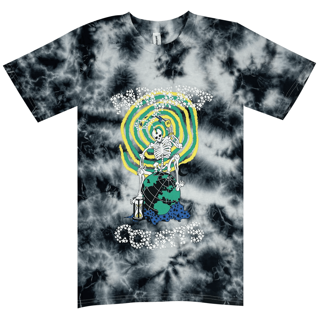 Death Globe Black and White Tie Dye T-Shirt