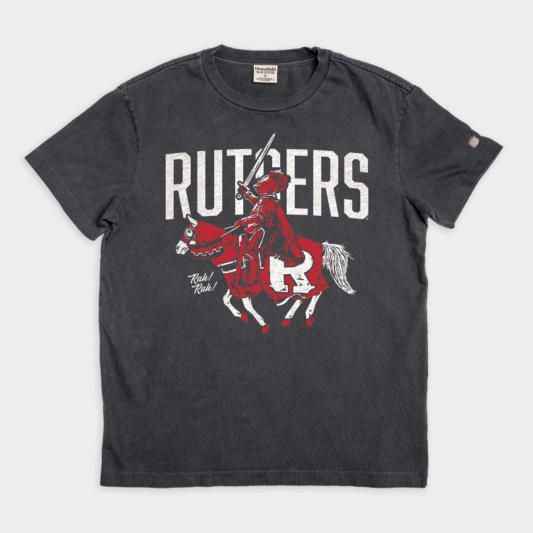 Black Rutgers Scarlet Knights Vintage Heavyweight Tee Style001