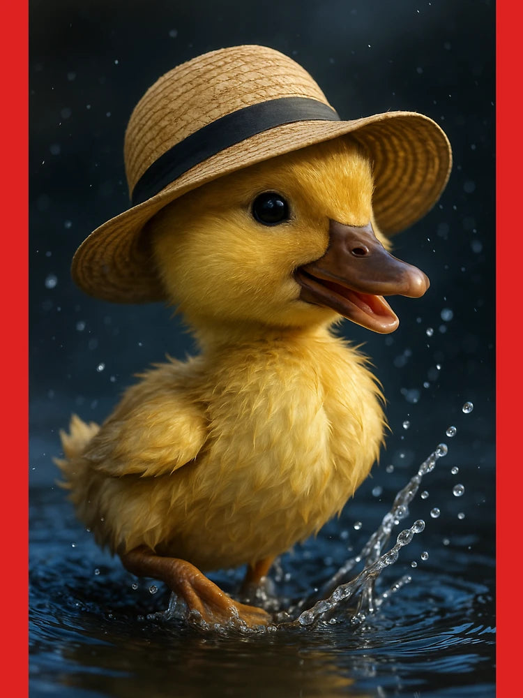 Dapper Duckling - Adorable Duck in a Hat Splashing in Water Classic T-Shirt