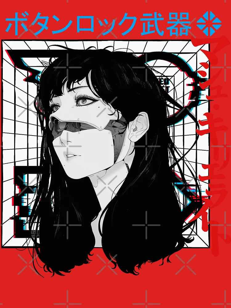 Cyberpunk Cyborg Girl Vaporwave Urban Style Classic T-Shirt
