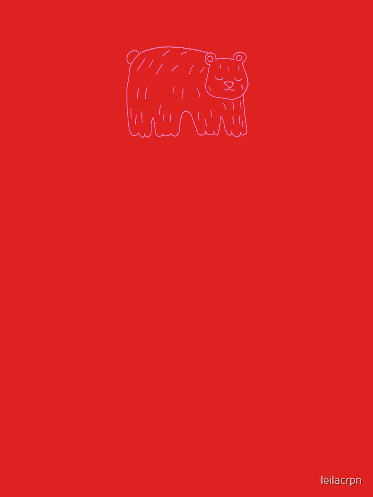 Cute sleeping pink bear line art Classic T-Shirt