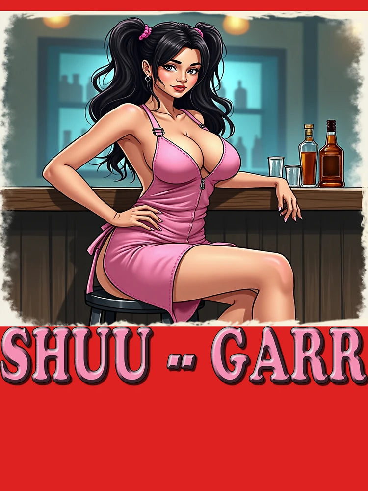 Cute, Sugar, Sexy Girl at a Bar in Pink, Shuu- - Garr Classic T-Shirt
