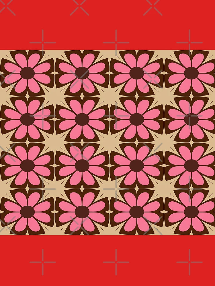 Dark Pink Paper Flowers on Yellow Classic T-Shirt