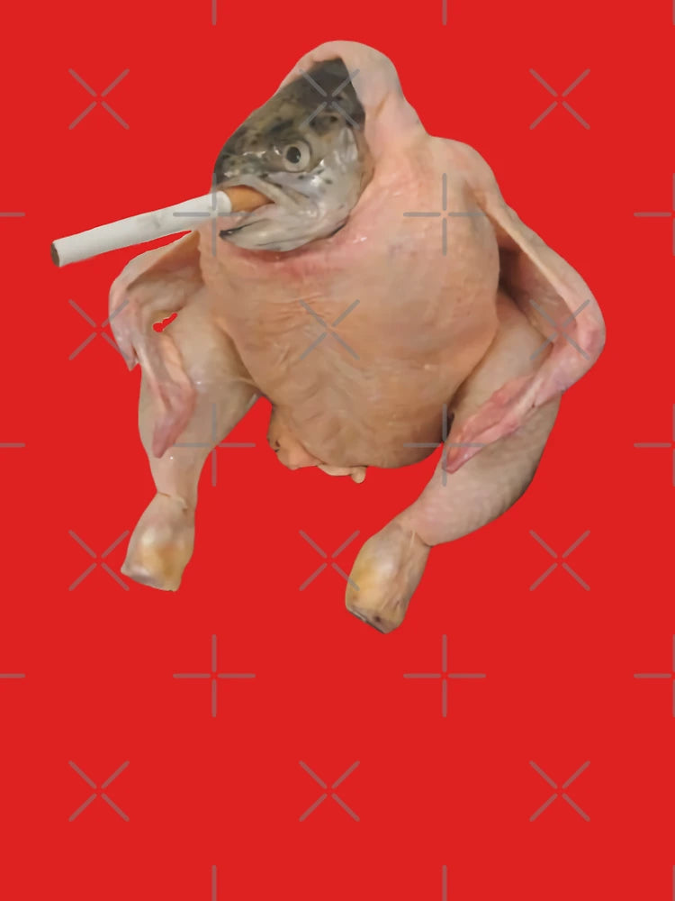 HQ Fish Face Chicken Smoking a Cigarette Meme Classic T-Shirt