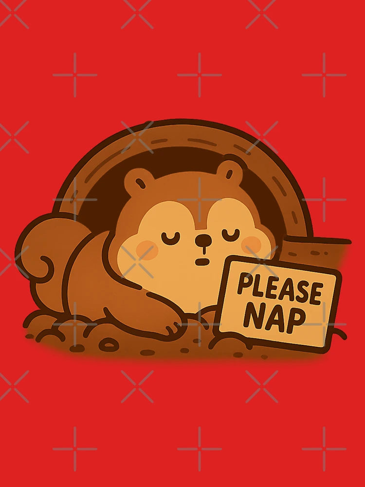 Cute Sleepy Squirrel Nap Sign Animal Forecast Art Classic T-Shirt