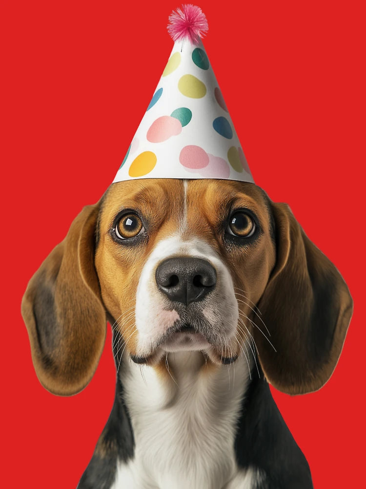 Cute Beagle dog with Party Hat Birthday Celebration Classic T-Shirt