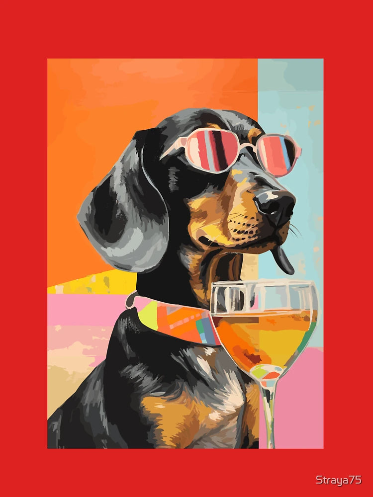Dachshund wearing sunglasses - Cool cocktail dog Classic T-Shirt
