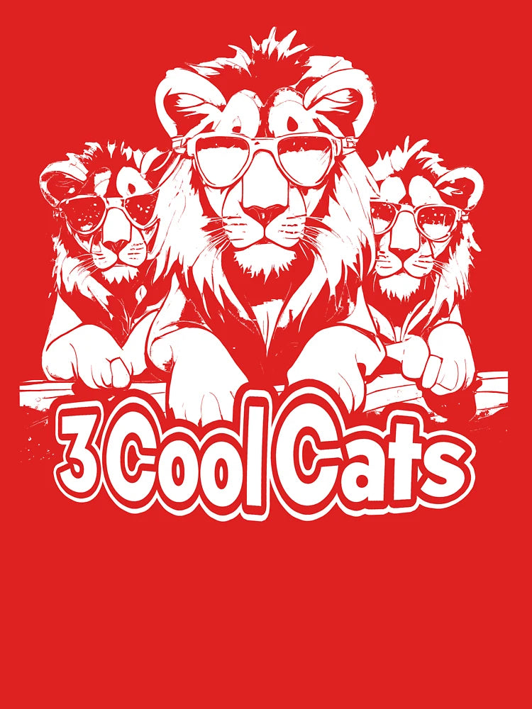 "3 Cool Cats" β Lion Crew Graphic Design All White Classic T-Shirt