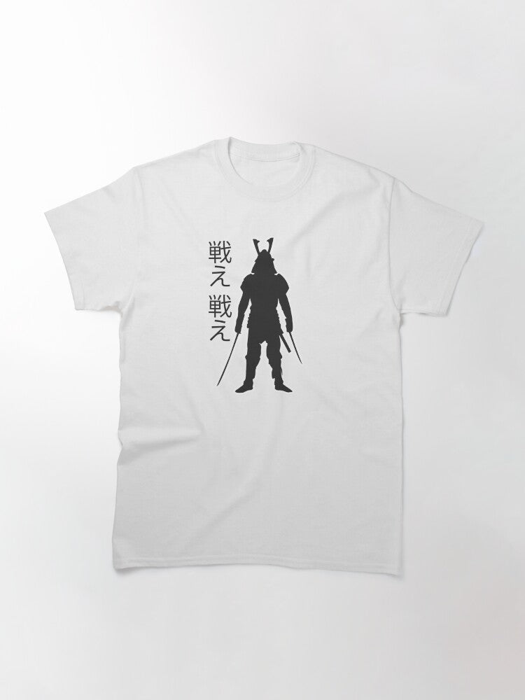 Samurai: black color (large format). Classic T-Shirt Style004