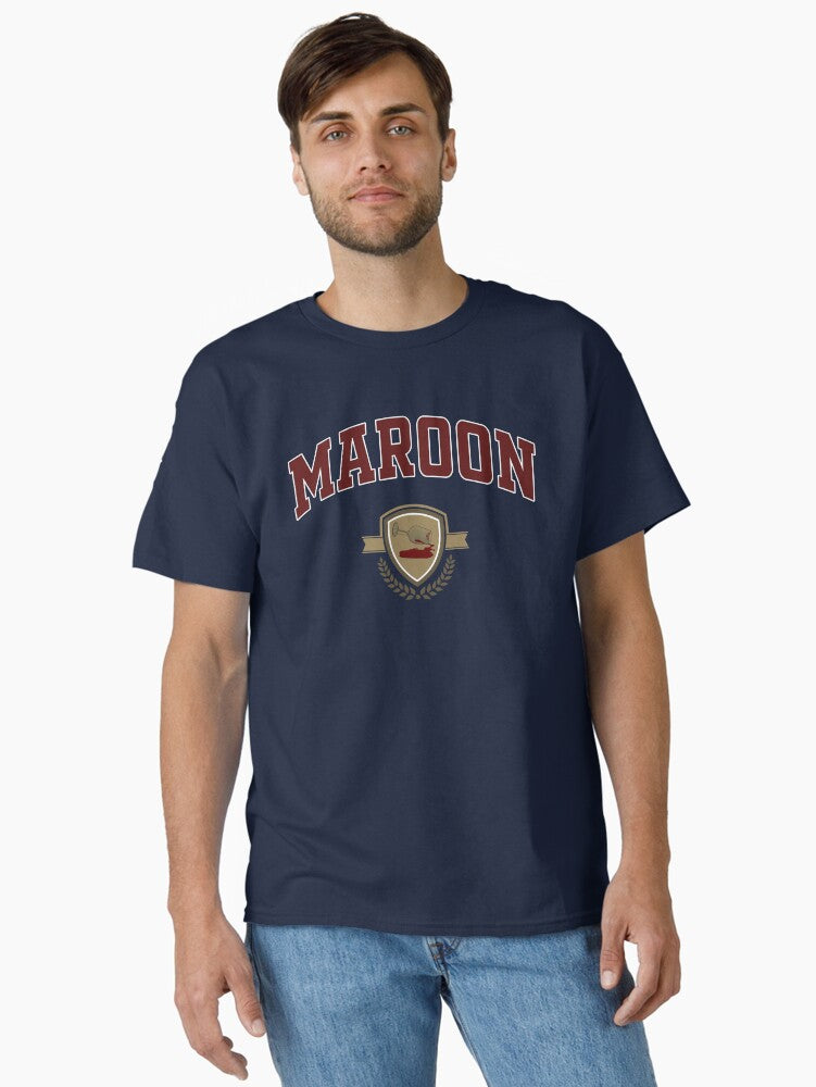 Maroon Collegiate Design Classic T-Shirt
