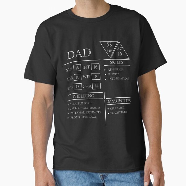 Dad Stats - Character Sheet - White Classic T-Shirt