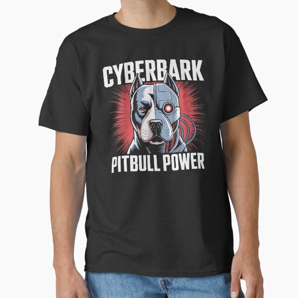 Cyberbark Pitbull Power – Futuristic Cyborg Dog | Sci-Fi Robot Pitbull Art for Dog Lovers & Tech Fans Classic T-Shirt