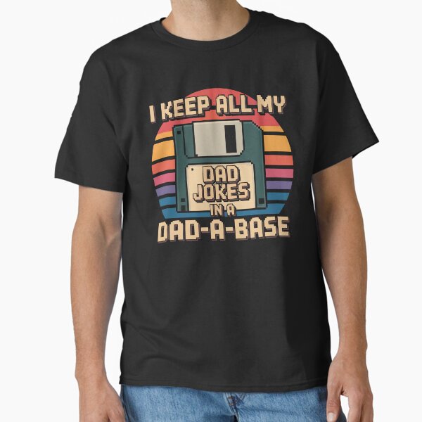 Dad Joke Database Shirt. Funny Retro Tech Gift for Geeky Dads. Classic T-Shirt