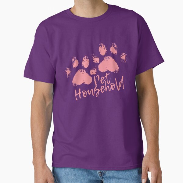 "Pet Household" Pawprint Grunge (Coral Pink) Classic T-Shirt