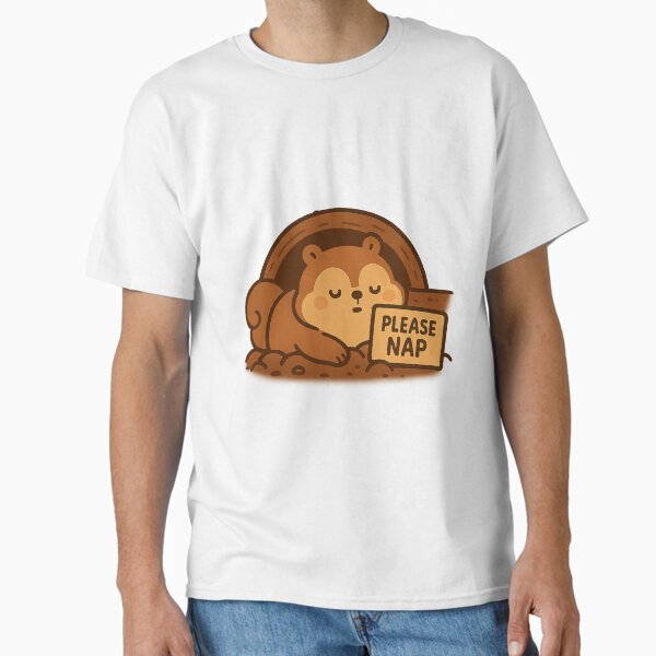 Cute Sleepy Squirrel Nap Sign Animal Forecast Art Classic T-Shirt