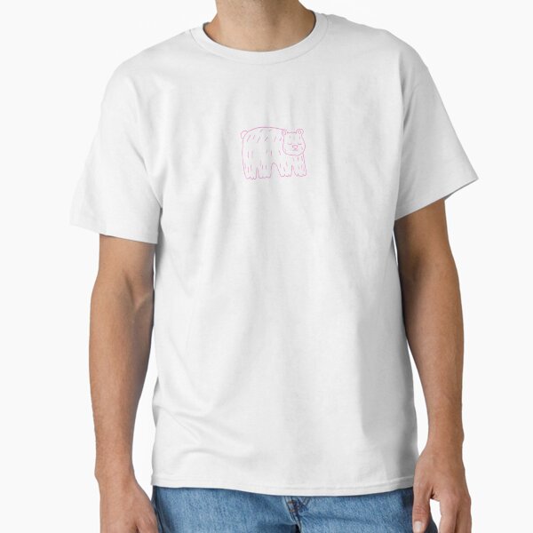Cute sleeping pink bear line art Classic T-Shirt
