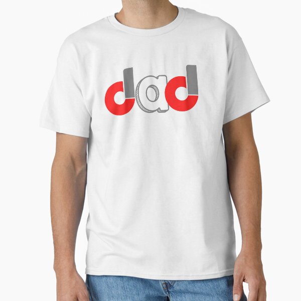 dad minimalist retro red grey Classic T-Shirt