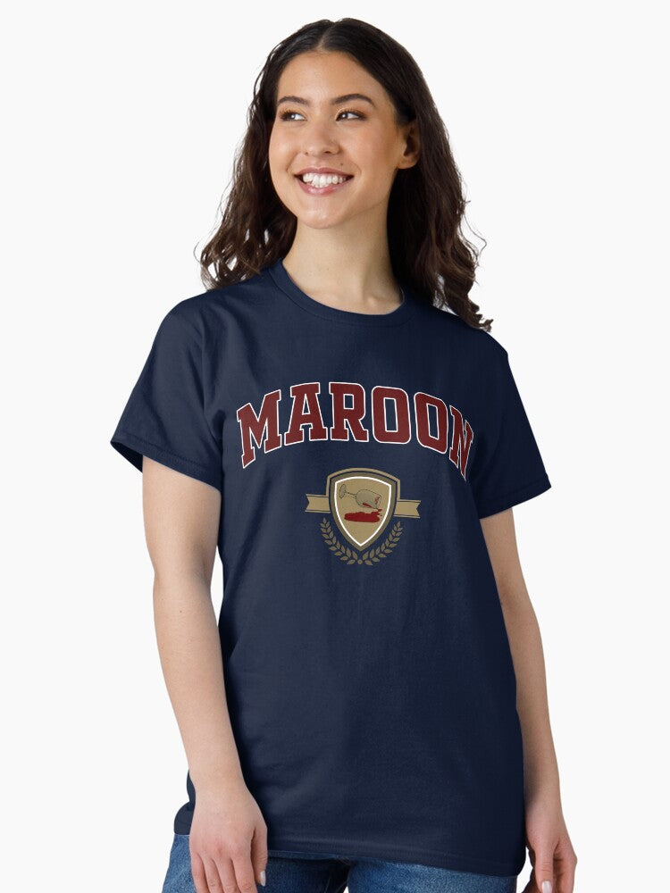 Maroon Collegiate Design Classic T-Shirt