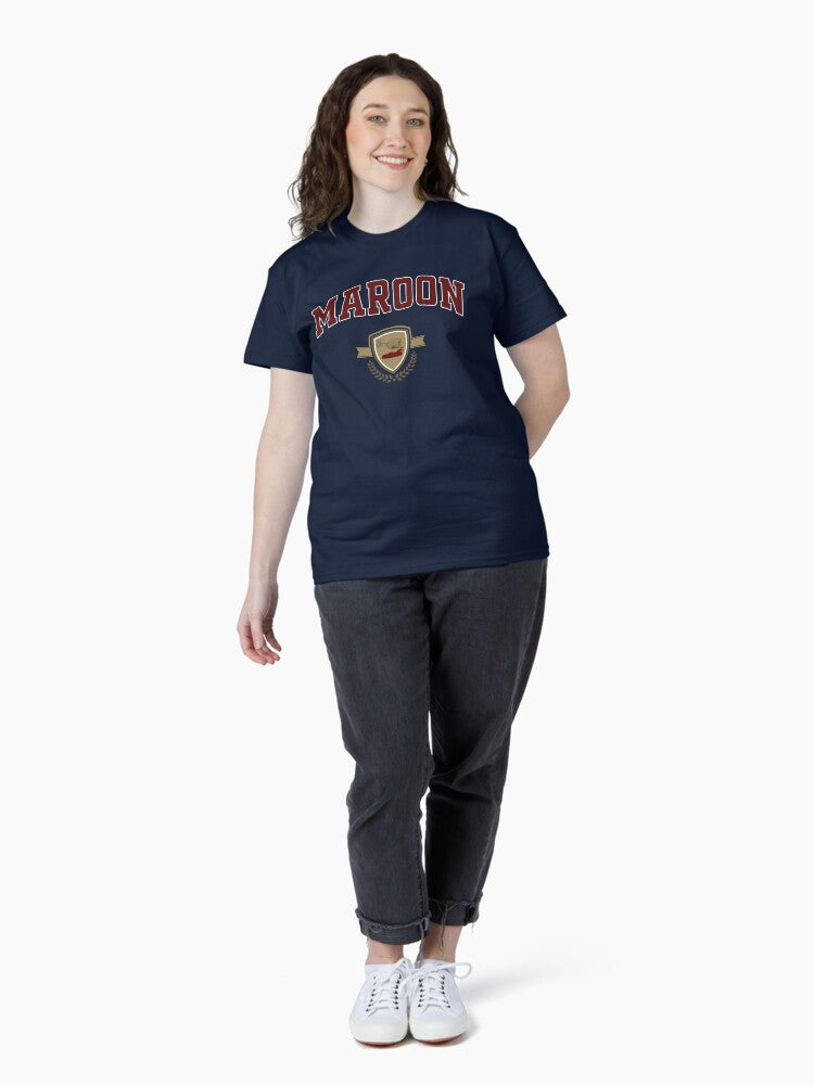 Maroon Collegiate Design Classic T-Shirt