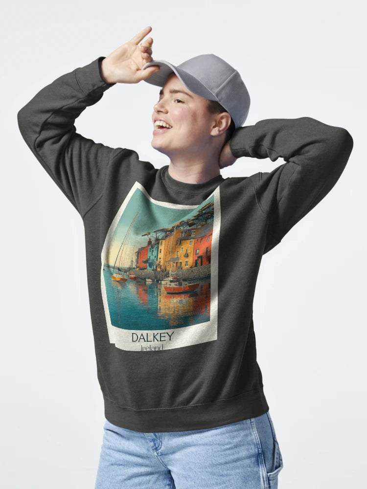 Dalkey Harbor Poster – Colorful Town & Boats in Summer Light Classic T-Shirt
