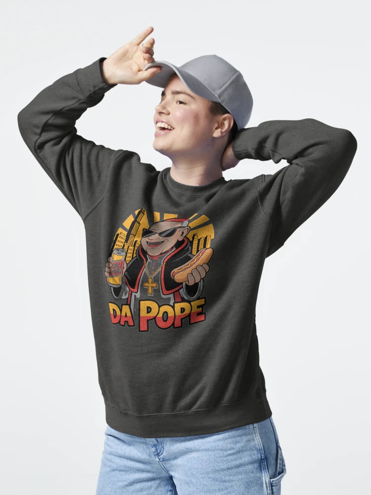 DA POPE of Chicago Cartoon T-Shirt | Funny Hot Dog & Old Style Beer Tee Classic T-Shirt