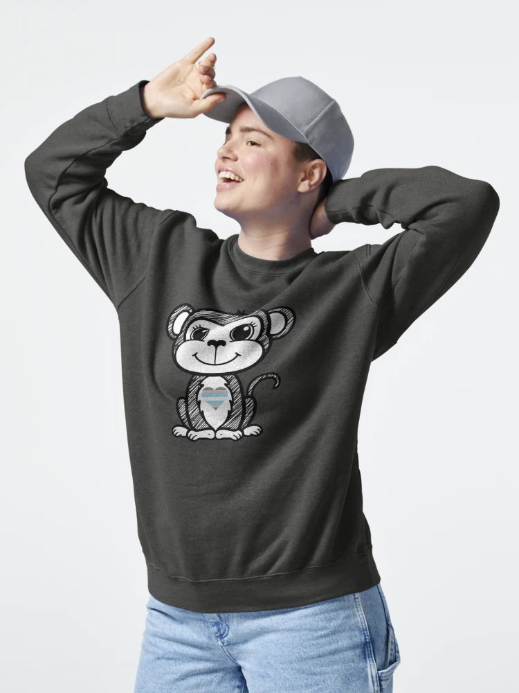Cute Pride Monkey with Demiboy Pride Heart Classic T-Shirt