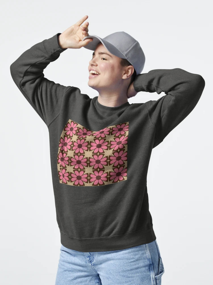 Dark Pink Paper Flowers on Yellow Classic T-Shirt