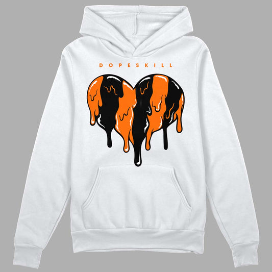 Orange Black White DopeSkill Hoodie Sweatshirt Slime Drip Heart Graphic