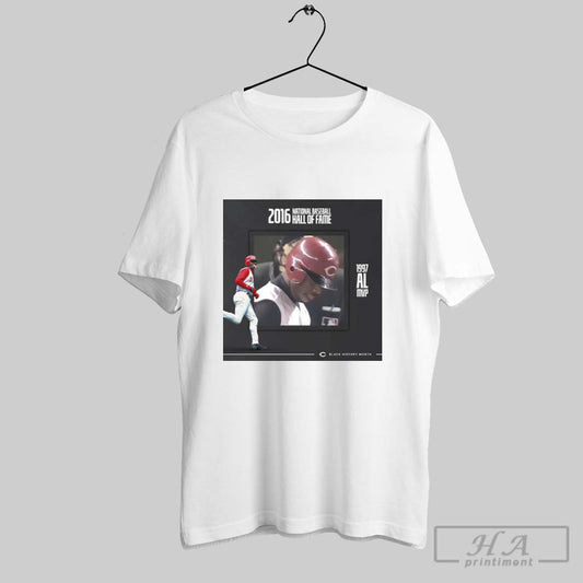 Cincinnati Reds Ken Griffey Jr 2016 National Baseball Hall Of Fame 1997 Al Mvp Black History Month Poster T Shirt
