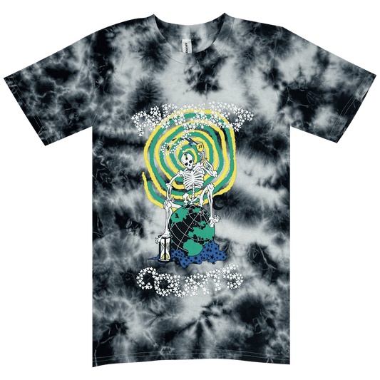Death Globe Black and White Tie Dye T-Shirt