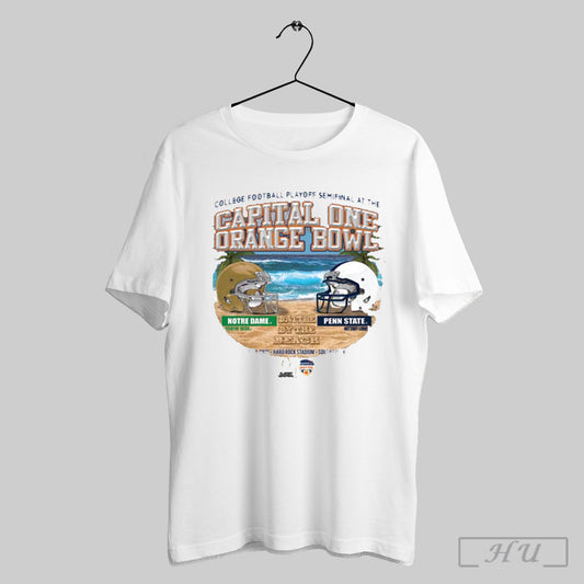 Notre Dame Vs Penn State College Football Semifinal Capital One Orange Bowl 2025 Battle By The Beach Classic T Shirt Hoodie Sweater Long Sleeve