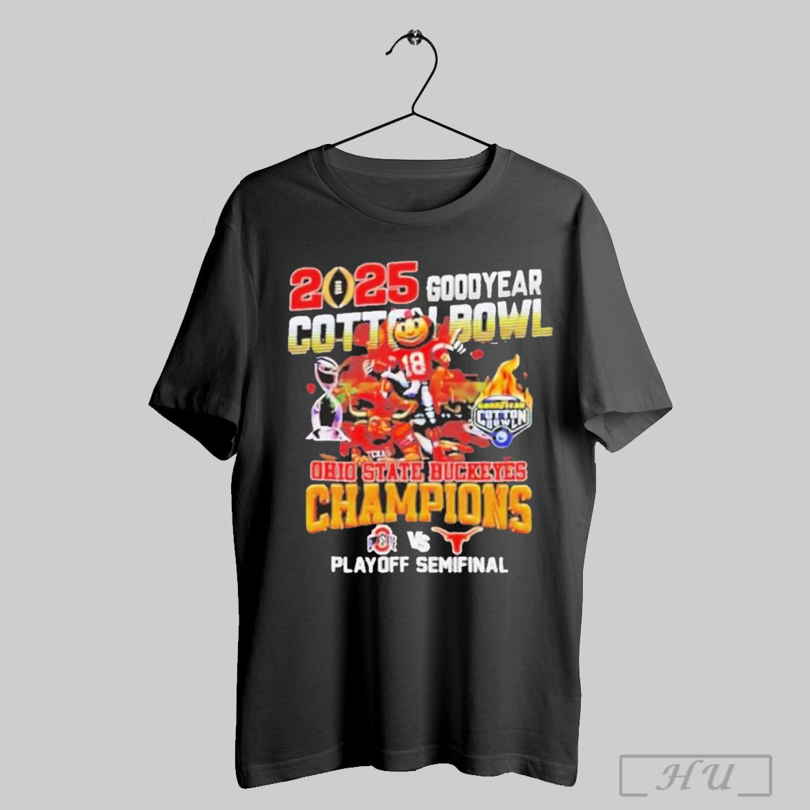 Ohio State Buckeyes Beat Texas Longhorns 2025 Goodyear Cotton Bowl Classic Champions On January 10 2025 Mascot T Shirt Sweatshirt Poster