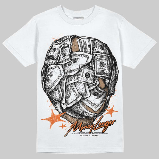 Orange Black White DopeSkill T-Shirt Money Longer Graphic