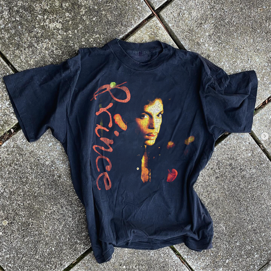 PR1NCE 2004EVER TOUR VINTAGE WASHED BLACK T-SHIRT