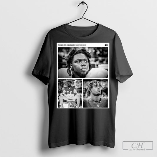 San Francisco 49ers Evan Anderson Leonard Floyd Yetur Gross Matos The Sideline Story Top Black And White Shirt Poster Ornaments