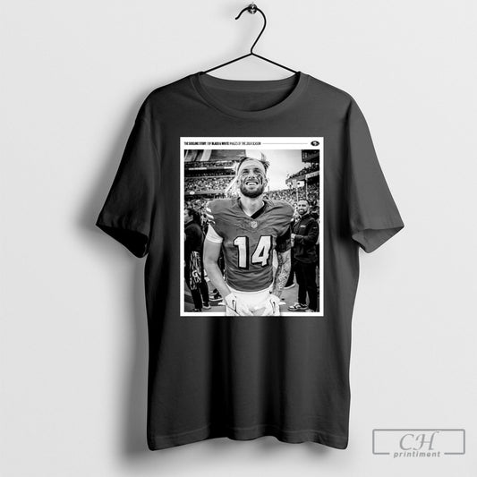 San Francisco 49ers Ricky Pearsall The Sideline Story Top Black And White Shirt Poster Ornaments