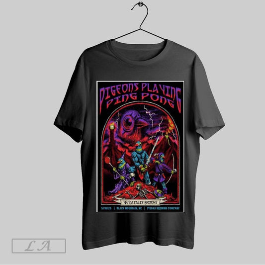 Top Pigeons Playing Ping Pong Black Mountain Nc Pisgah Brewing Company 5 16 25 Poster Sweatshirt T Shirt