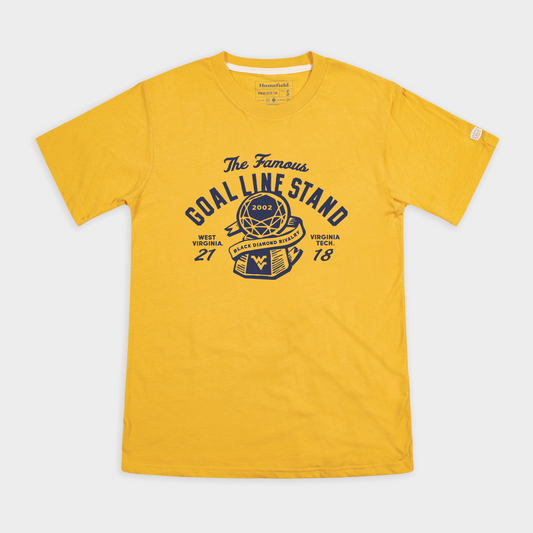 2002 WVU Black Diamond Goal Line Stand Tee Style001