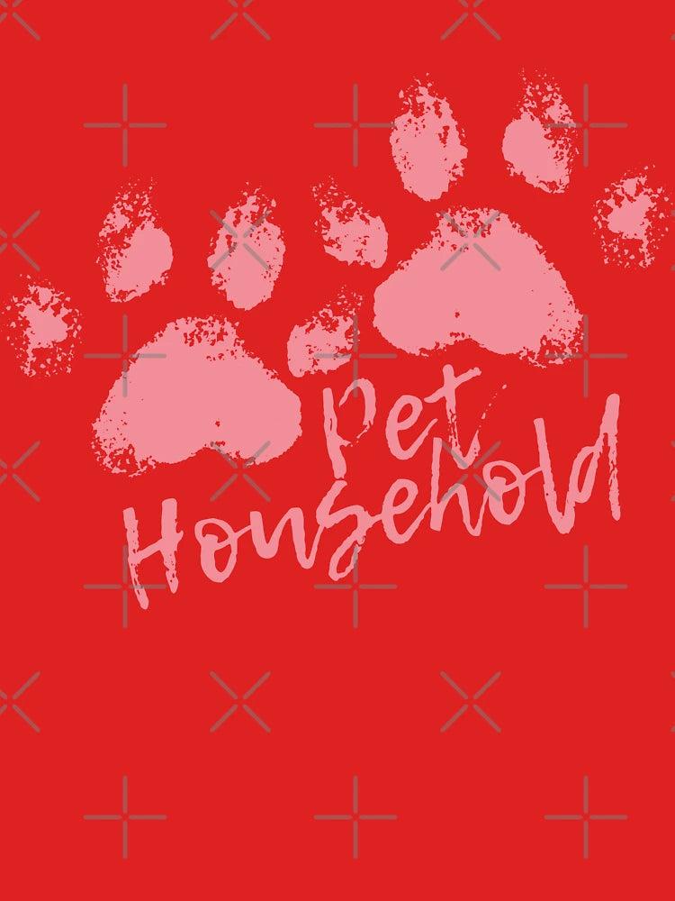 "Pet Household" Pawprint Grunge (Coral Pink) Classic T-Shirt