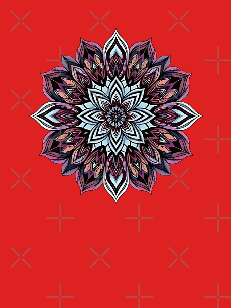 "Floral Mandala Art Print | Boho Wall Decor for Mindfulness & Meditation | Intricate Botanical Design" Classic T-Shirt
