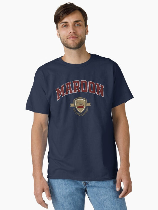 Maroon Collegiate Design Classic T-Shirt