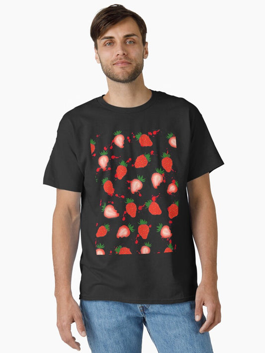 Strawberries Summer Vibes Green Splash Top Seller Classic T-Shirt