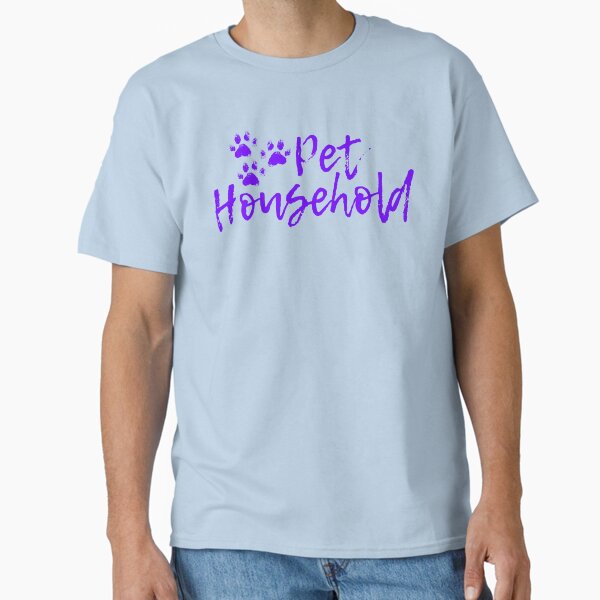 "Pet Household" Triple Pawprint Grunge (Neon Purple) Classic T-Shirt