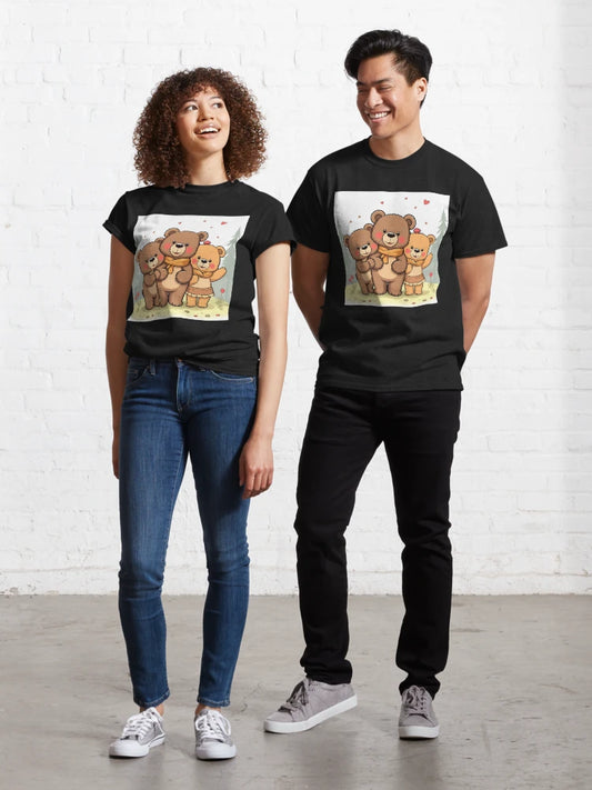 Cute Chibi Bear T-Shirt – Kawaii Anime Animal Graphic Tee for Kids & Adults Classic T-Shirt