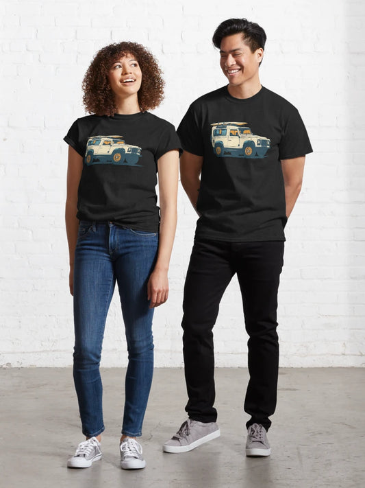 D90 Series III Vintage 4x4 on the beach Classic T-Shirt