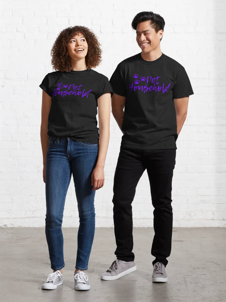 "Pet Household" Triple Pawprint Grunge (Neon Purple) Classic T-Shirt