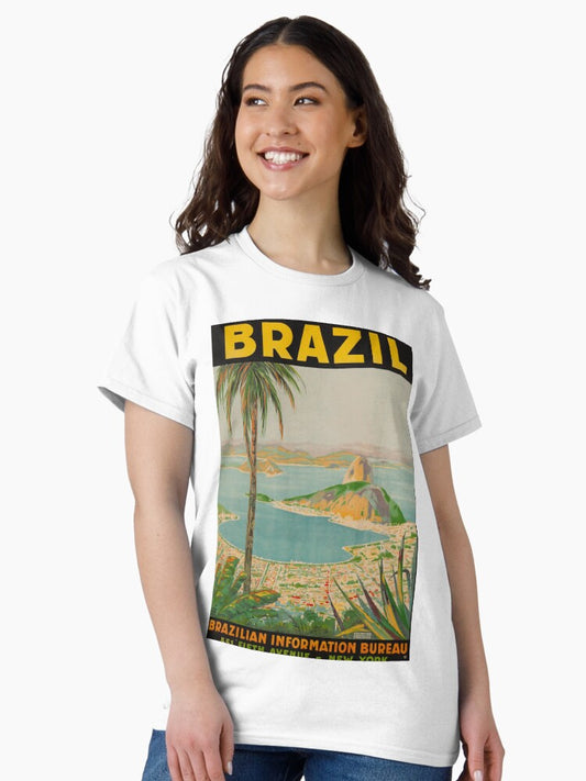 Brazil vintage travel poster Classic T-Shirt Style001
