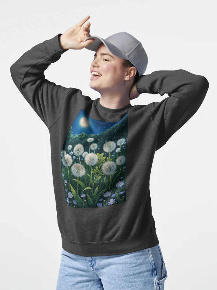 dandelions in the meadow in the moonlight Classic T-Shirt
